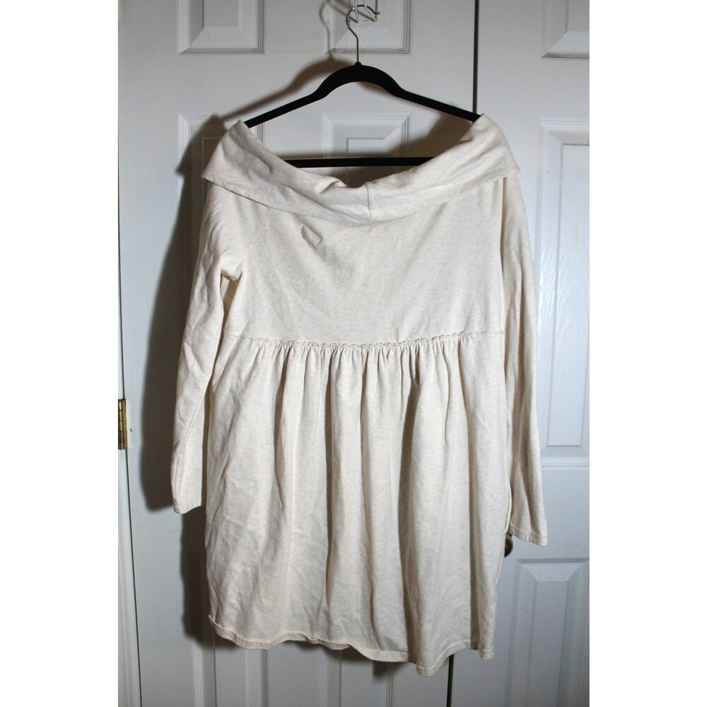 Saturday Sunday Anthropologie Ivory Off the Shoulder T-Shirt Dress sz M - Picture 3 of 4